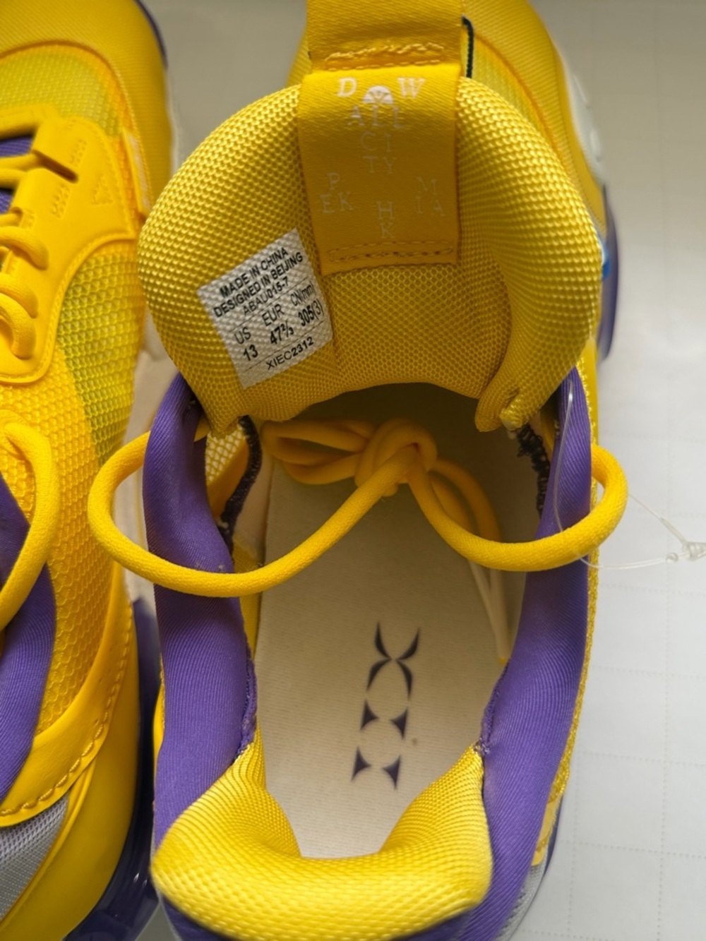 Men's Yellow & Purple Performance Sneakers - Picture 6 of 7